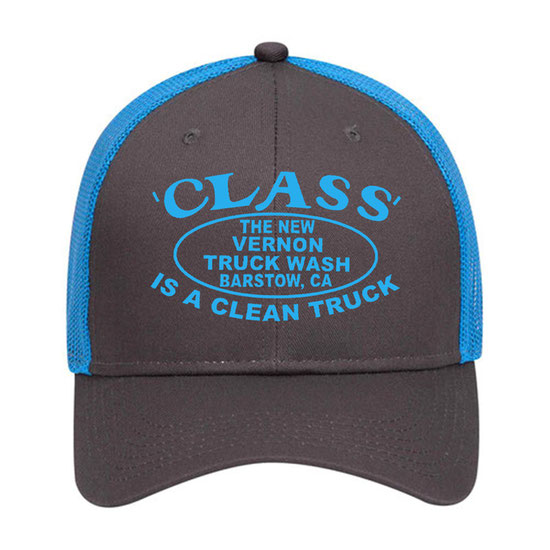 The New Vernon Truck Wash - 5 Panel Trucker Hat with "Class is a Clean Truck" Logo - The New Vernon Truck Wash