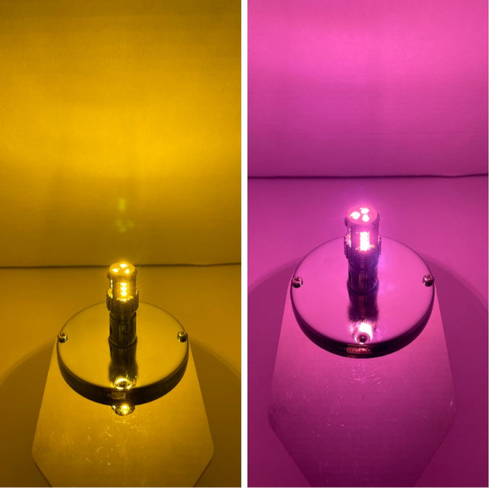 Classic 1157 Dual Color LED Bulb Amber Pink | JML Kustoms