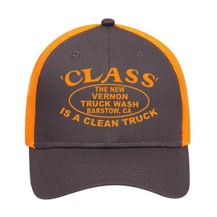 5 Panel Trucker Hat Class Is a Clean Truck | Grey Orange | The New Vernon Truck Wash