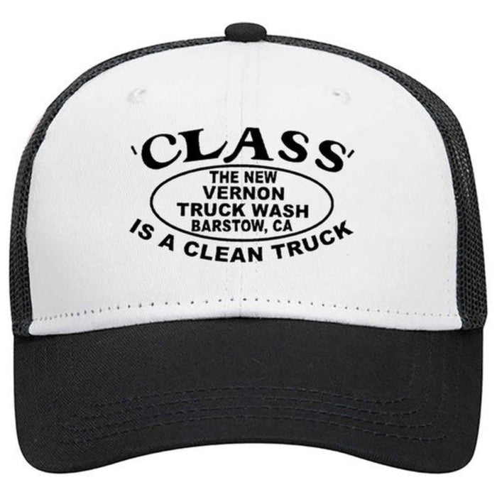 5 Panel Trucker Hat Class Is a Clean Truck | White Black | The New Vernon Truck Wash
