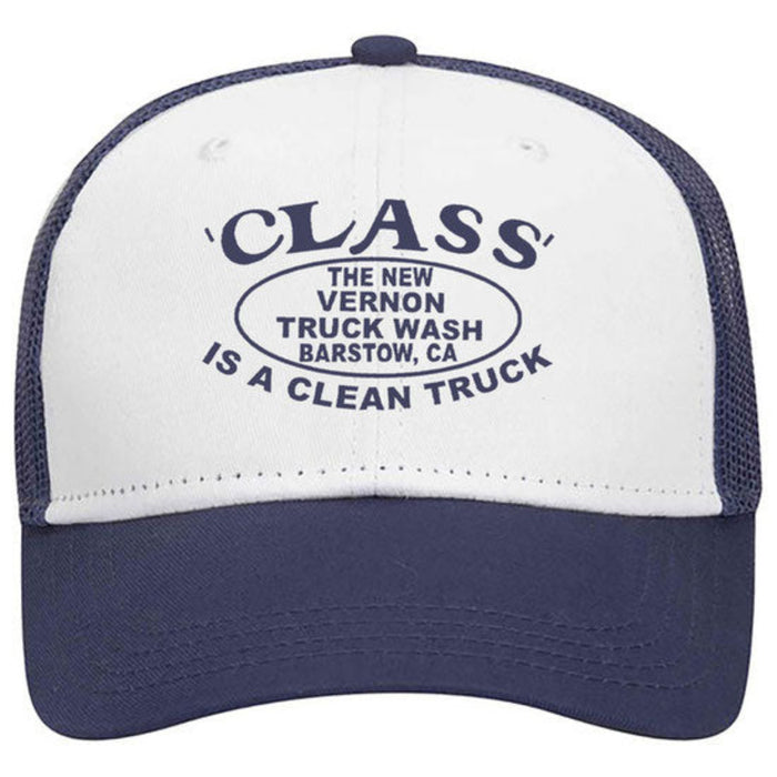 5 Panel Trucker Hat Class Is a Clean Truck | White Blue | The New Vernon Truck Wash