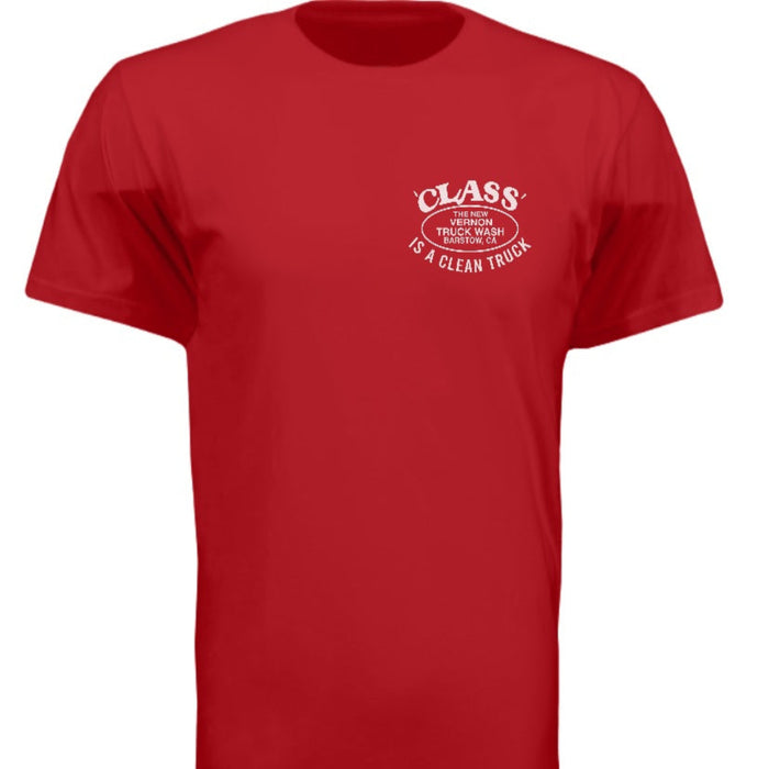 Playful Pig Logo Short Sleeve T Shirt Same Sh!t Different Day | Red | The New Vernon Truck Wash