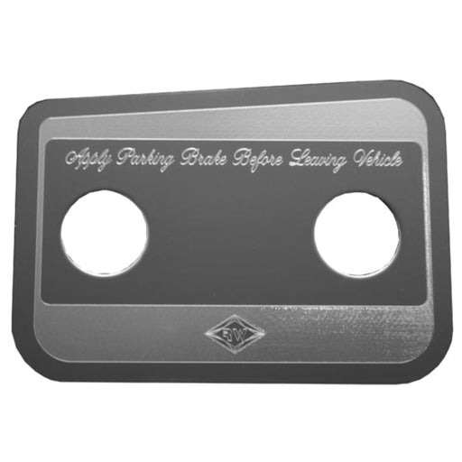 Parking Brake Control Statement Plate | Stainless Steel Engraved Interior Panel | Rockwood