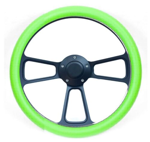 14 Inch Muscle Style Steering Wheel Green