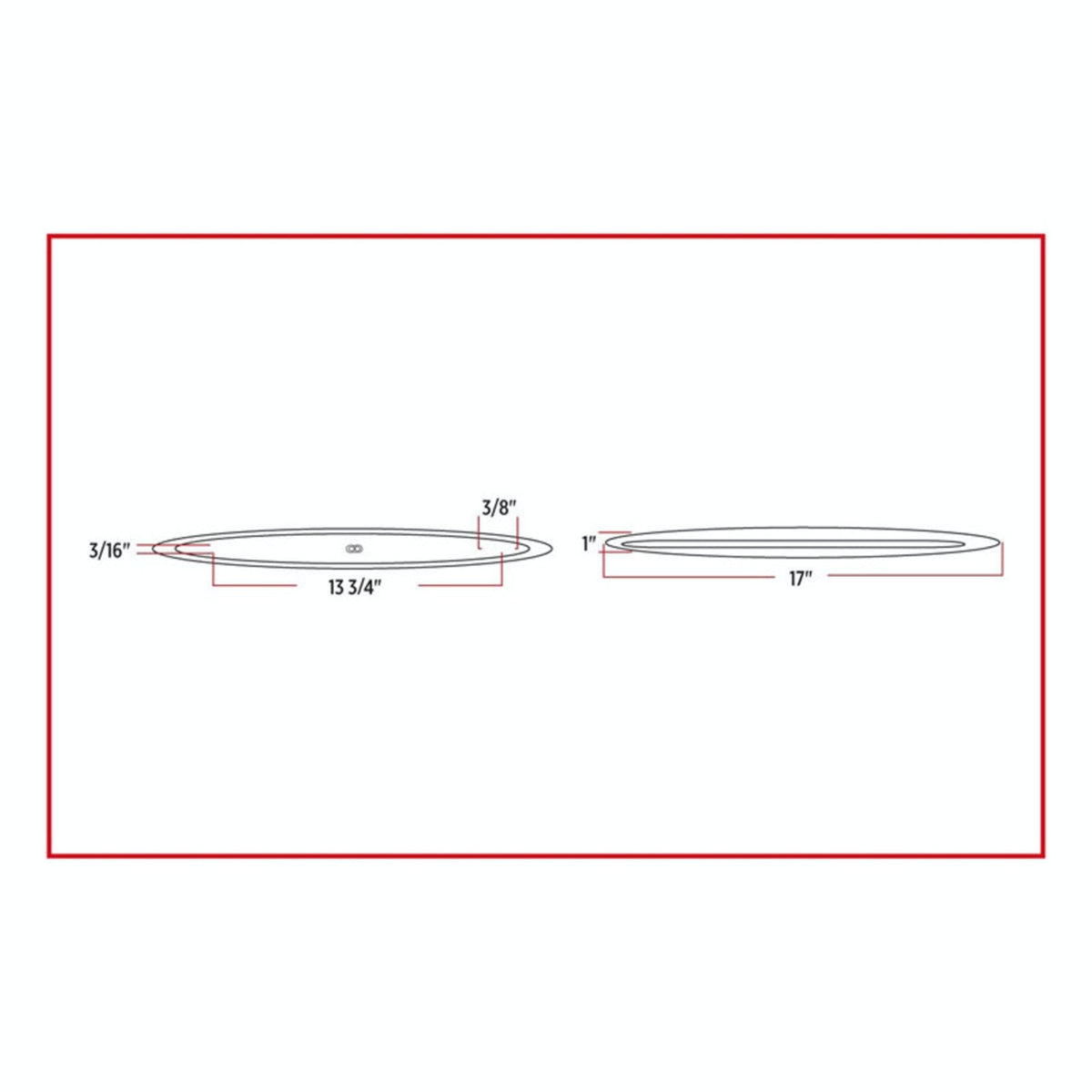 17″ Slim Flatline LED Light | Red LEDs Clear Lens | 24 Diodes | Trux Accessories