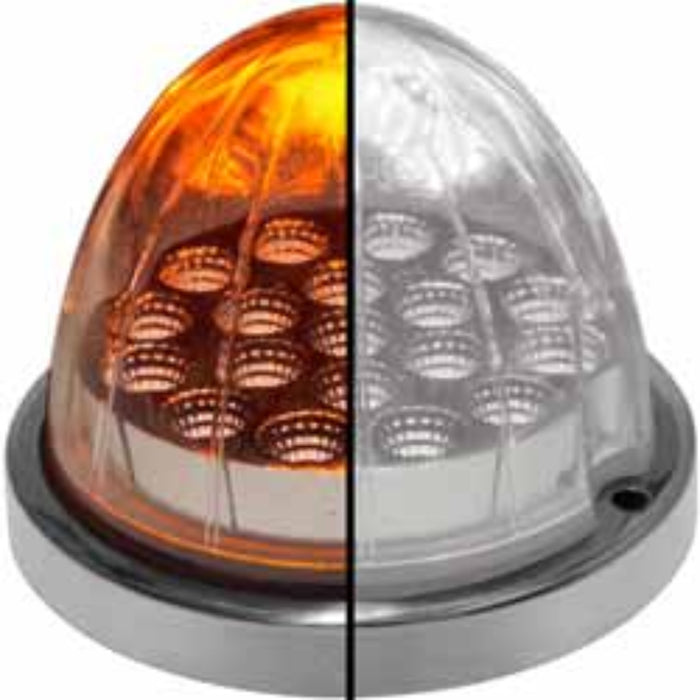 Dual Revolution Watermelon LED Light with Reflector Cup and Lock Ring 19 Diodes Amber and White | Trux Accessories