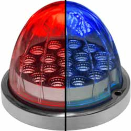 Dual Revolution Watermelon LED Light with Reflector Cup and Lock Ring 19 Diodes Red and Blue | Trux Accessories