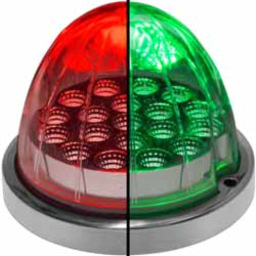 Dual Revolution Watermelon LED Light with Reflector Cup and Lock Ring 19 Diodes Red and Green | Trux Accessories