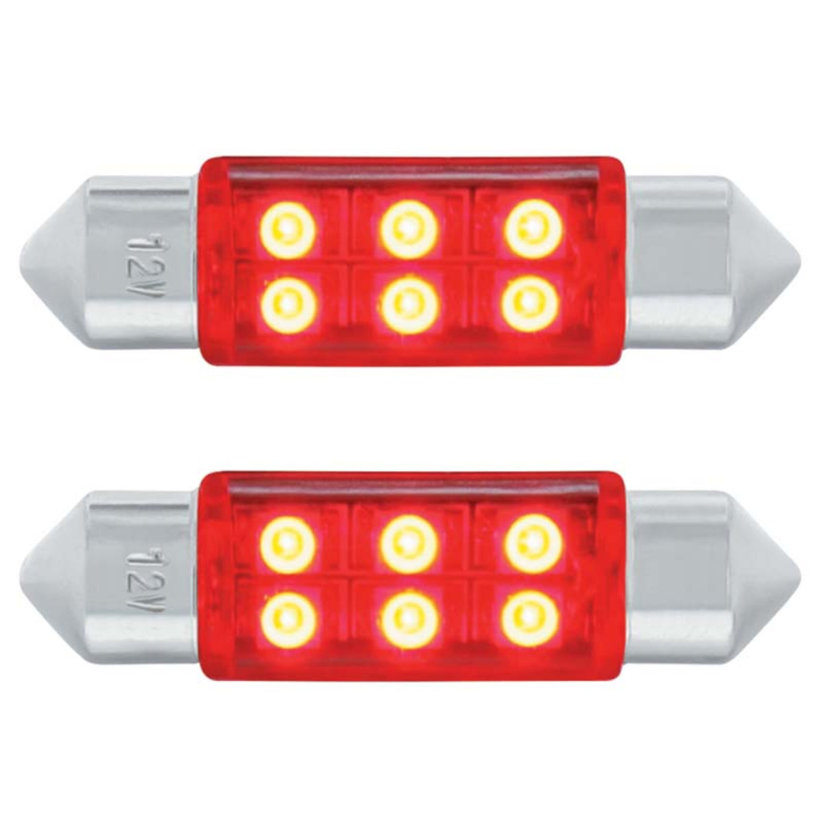 6 SMD Micro LED 6418 6461 36mm Light Bulb | Red | United Pacific