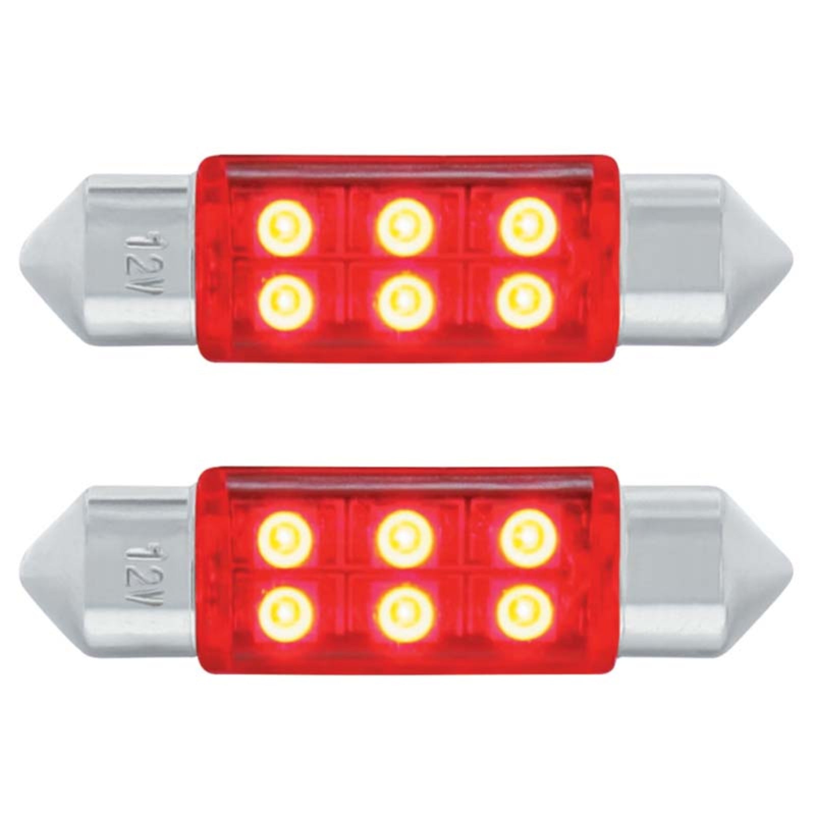 6 SMD Micro LED 6418 6461 36mm Light Bulb | Red | United Pacific