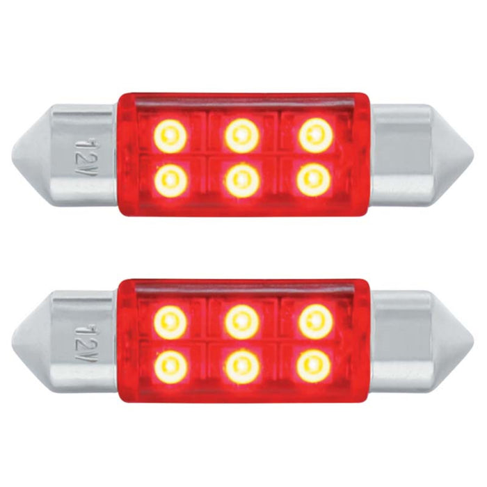 6 SMD Micro LED 6418 6461 36mm Light Bulb | Red | United Pacific