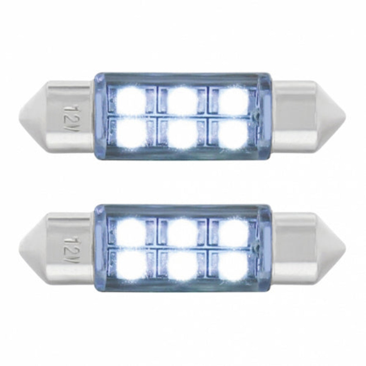 6 SMD Micro LED 6418 6461 36mm Light Bulb | White | United Pacific