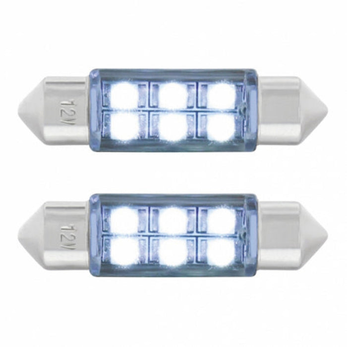 6 SMD Micro LED 6418 6461 36mm Light Bulb | White | United Pacific